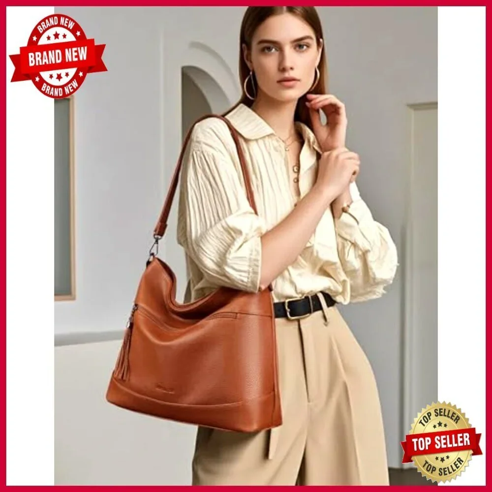 Convertible Hobo Crossbody Bag, PU Leather, 2-in-1 Design, Medium Size